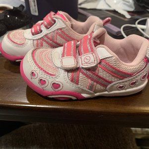 Stride Rite Infant Girls Shoes White Pink Size 5.5